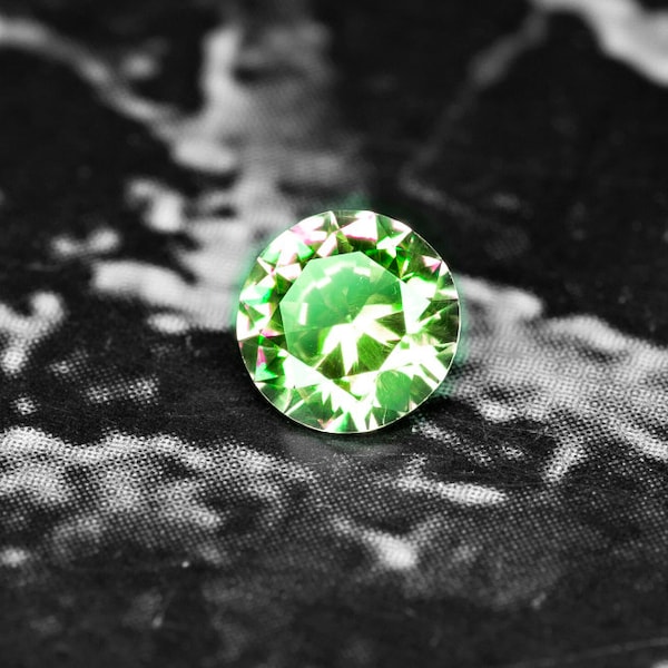 Demantoid Garnet, Ural Mountains 0.29 Ct Round Cut 4.1 mm, Perfect Ring Size, See Video on a Hand!
