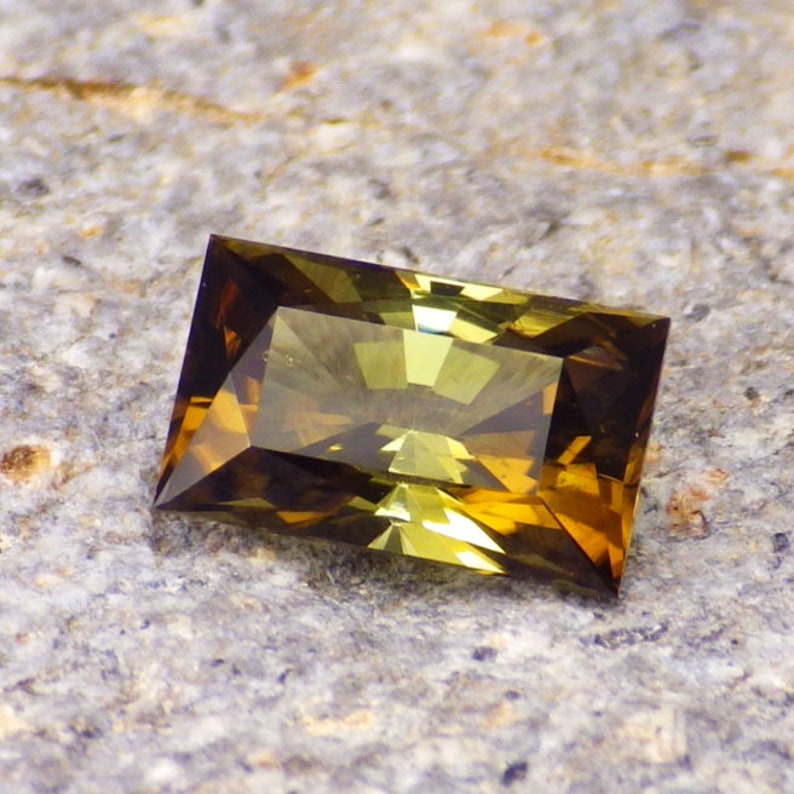 Sunset Tourmaline-Dravite-Tanzania 1.76 Ct Clarity VVS1-Rectangle Cut 8.8 x 5.3 mm-Unique Rare Gemstone