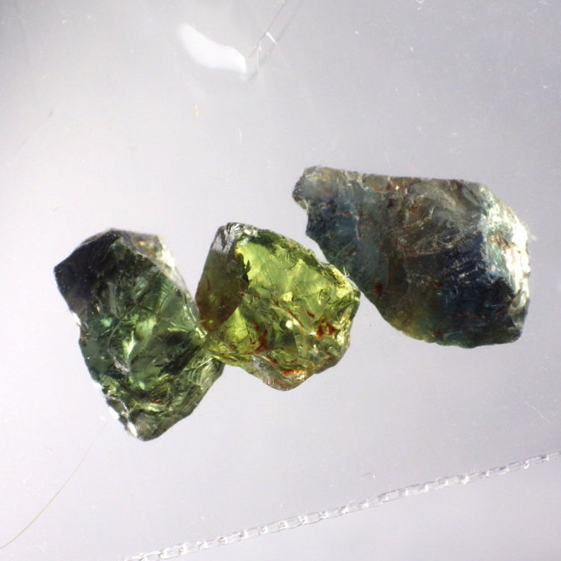 Natural Untreated Parti Sapphire-Kenya 11.32 Ct TW Natural Rough 3 pcs-Facet Grade
