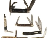 Imperial rhode island vintage pocket camp folding knife lot of 6