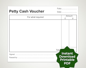 printable petty cash vouchers uk and us styles pdf etsy