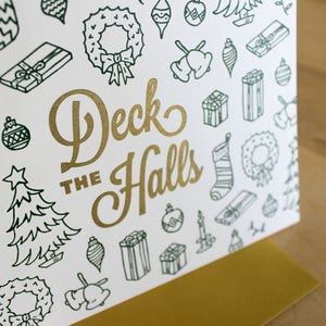 Box of 8 Icons of the Season Deck the Halls Holiday Card A7 image 3