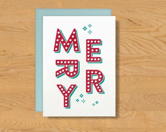 Holiday Card "Marquee Merry" A7