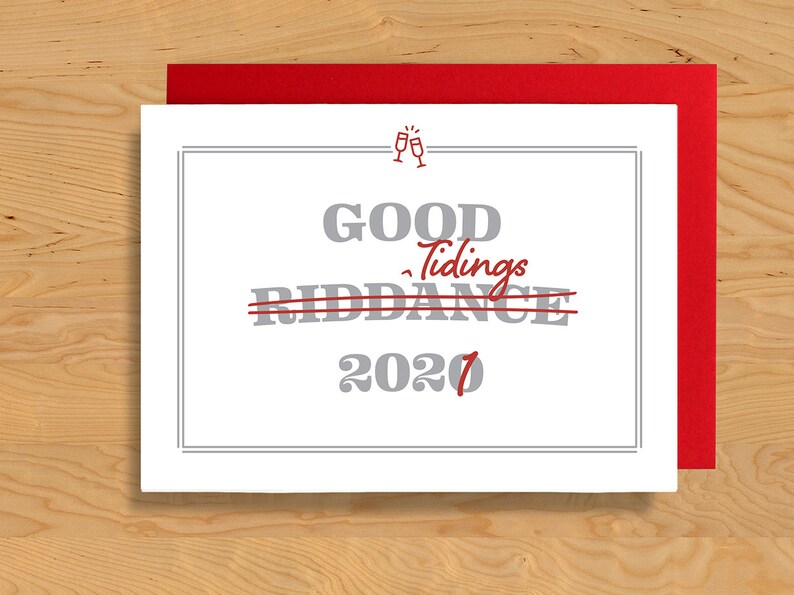 Box of 8 2020 Sentiments Holiday Card A7 image 3