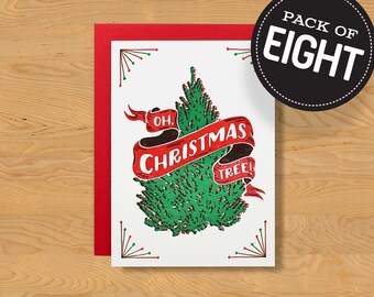 Box of 8 "Oh, Tree!" Holiday Card A7