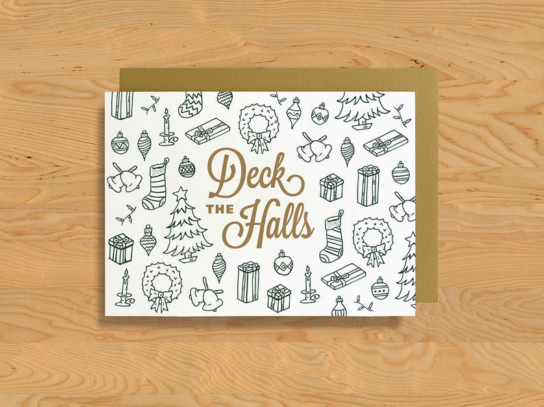 Holiday Card Icons of the Season Deck the Halls A7 image 1