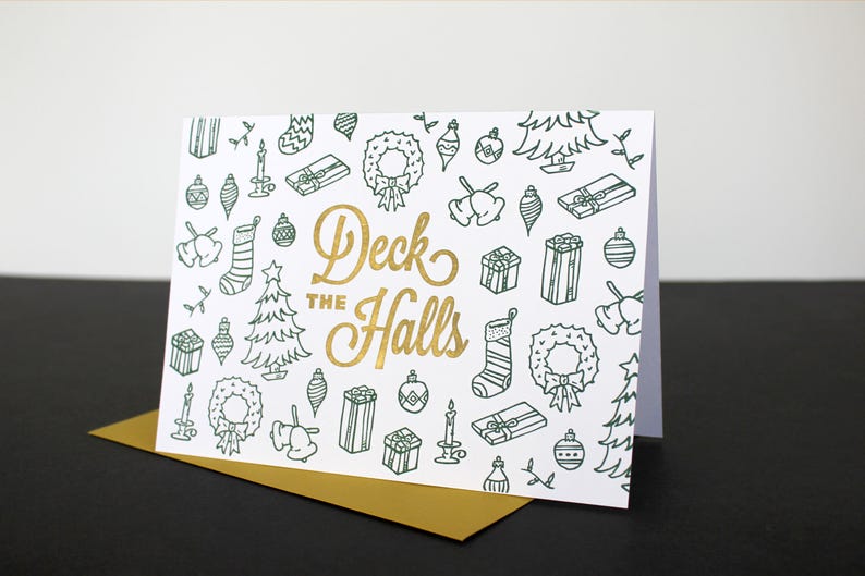 Holiday Card Icons of the Season Deck the Halls A7 image 2