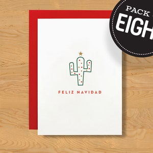 Box of 8 &quot;Festive Cactus&quot; Holiday Card A7