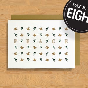 Box of 8 Peace, Doves & Branches Holiday Card A7 image 1
