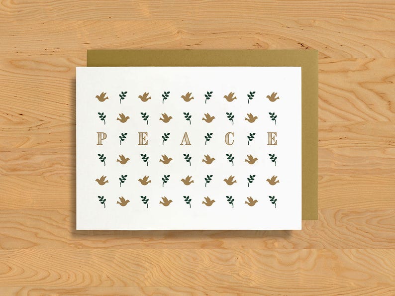 Holiday Card Peace, Doves & Branches A7 image 1