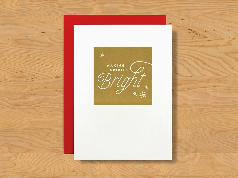 Single Four Points: Making Spirits Bright Holiday Card A7 image 1