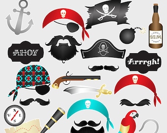 Printable Pirate Photo Booth Props Be A Pirate Party Props  Instant Download (113) Digital File