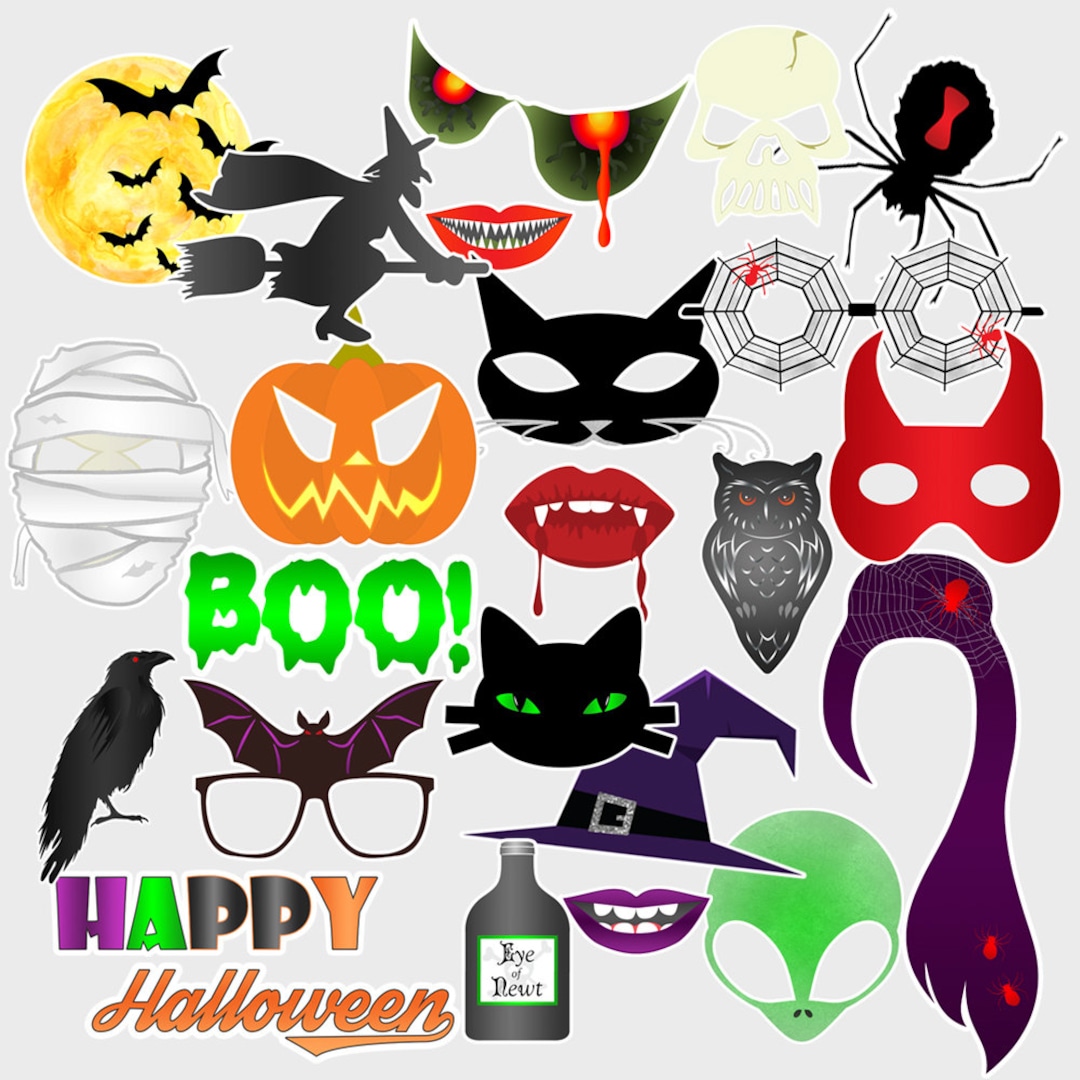 Printable Halloween Photo Booth Props Fall Autumn Party Props - Etsy