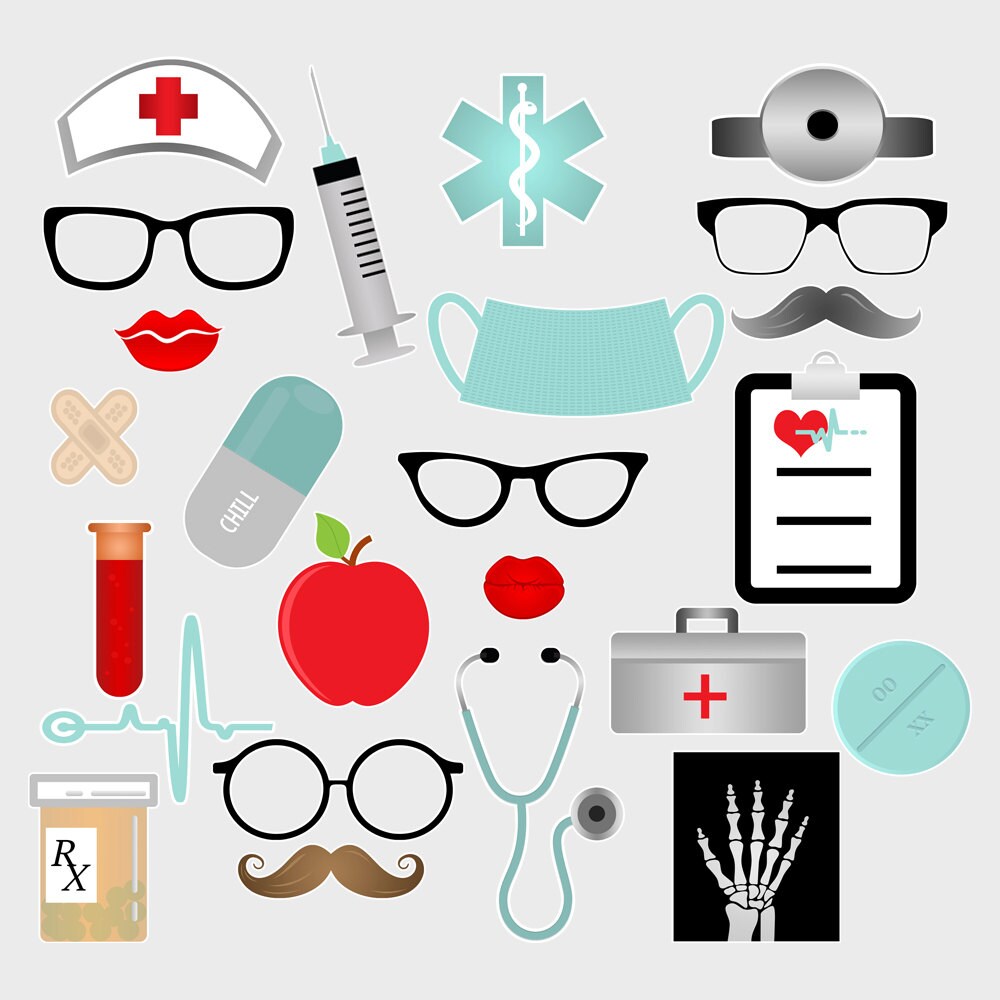 Printable Medical Photo Booth Props Doctor Nurse Hospital Party Props ...