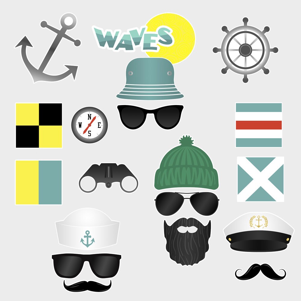Printable Nautical Photo Booth Props Sailing Boating Sea Ocean - Etsy Hong Kong