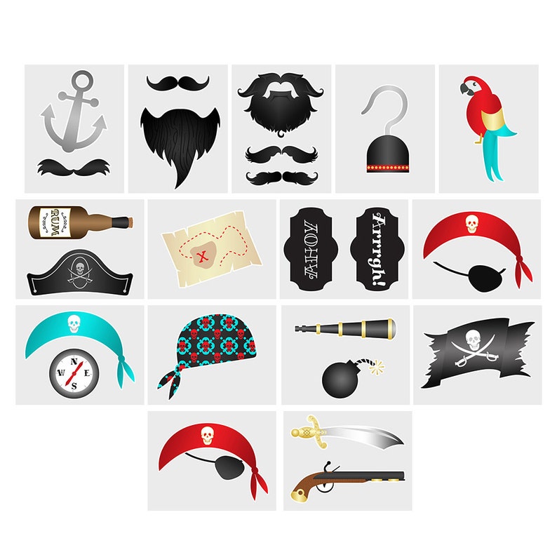 Printable Pirate Photo Booth Props Be A Pirate Party Props Instant ...