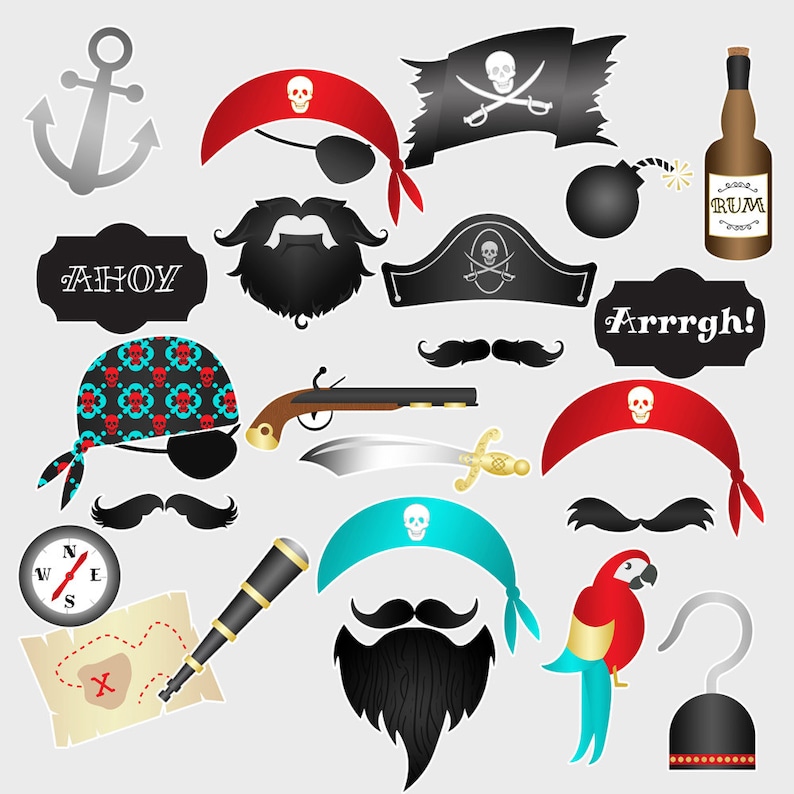 Printable Pirate Photo Booth Props Be A Pirate Party Props