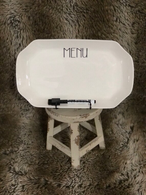 Kitchen countertop menu with stand and dry erase marker. | Etsy