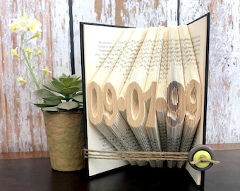 Sobriety Anniversary Folded Book Art: Personalized Recovery Gift