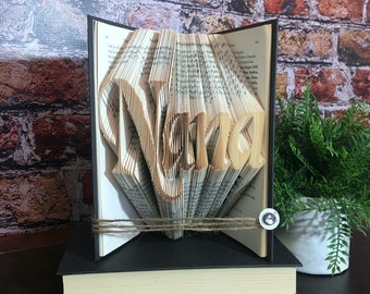 Personalized Nana Book Folding Art: Grandma Birthday Gift