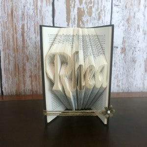 Personalized Gift for Women, First Name Gift, Baby Girl Boy Name, Family Surname Completed Book Fold Art, Man Name