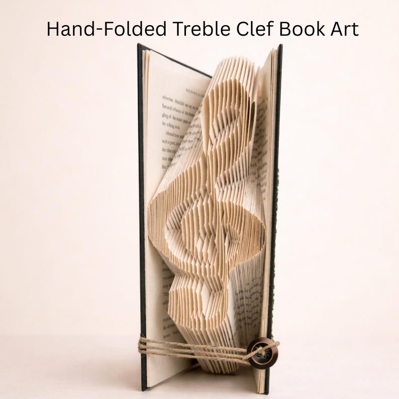 Folded Book Art Treble Clef – Music Graduation Gift & Musical Home Decor image 1