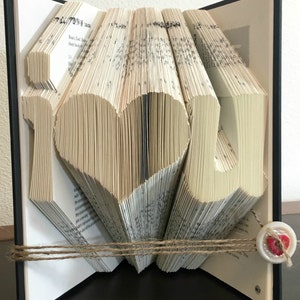 Paper Anniversary Gift, Valentines Gift, Romantic Gift For Her, Romantic Gift For Him, Folded Book Art image 2