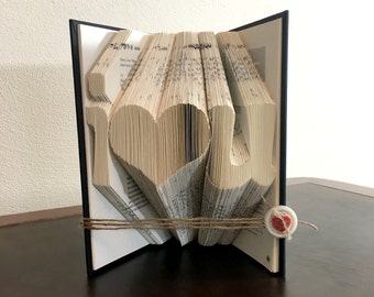 Folded Book Art For Wife, Valentines Gift For Her, Girlfriend Paper Gift, Anniversary Gift for Him, Personalized Paper Anniversary