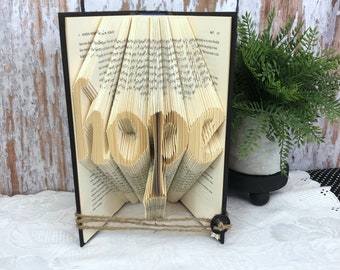 Folded Book Art, Inspirational Word Art, Inspirational Art, Gift In Hard Times, Faith Based Book