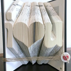 Paper Anniversary Gift, Valentines Gift, Romantic Gift For Her, Romantic Gift For Him, Folded Book Art image 1