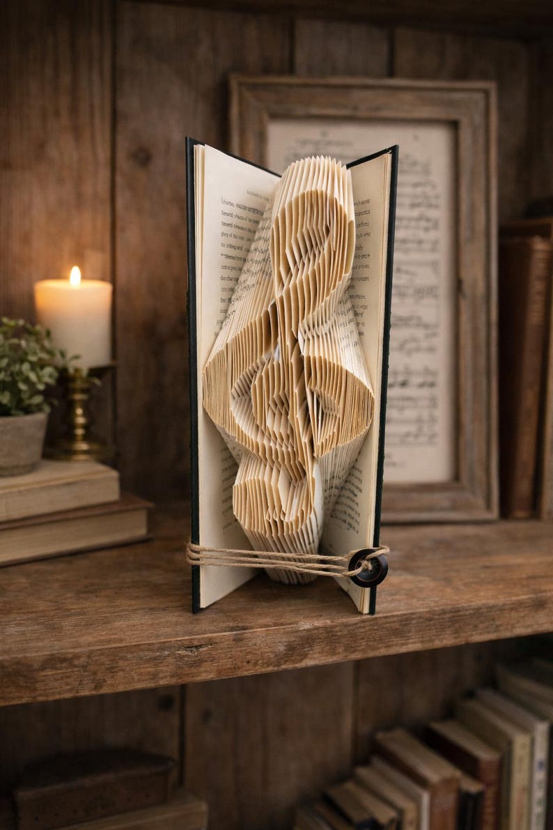Folded Book Art Treble Clef – Music Graduation Gift & Musical Home Decor image 3