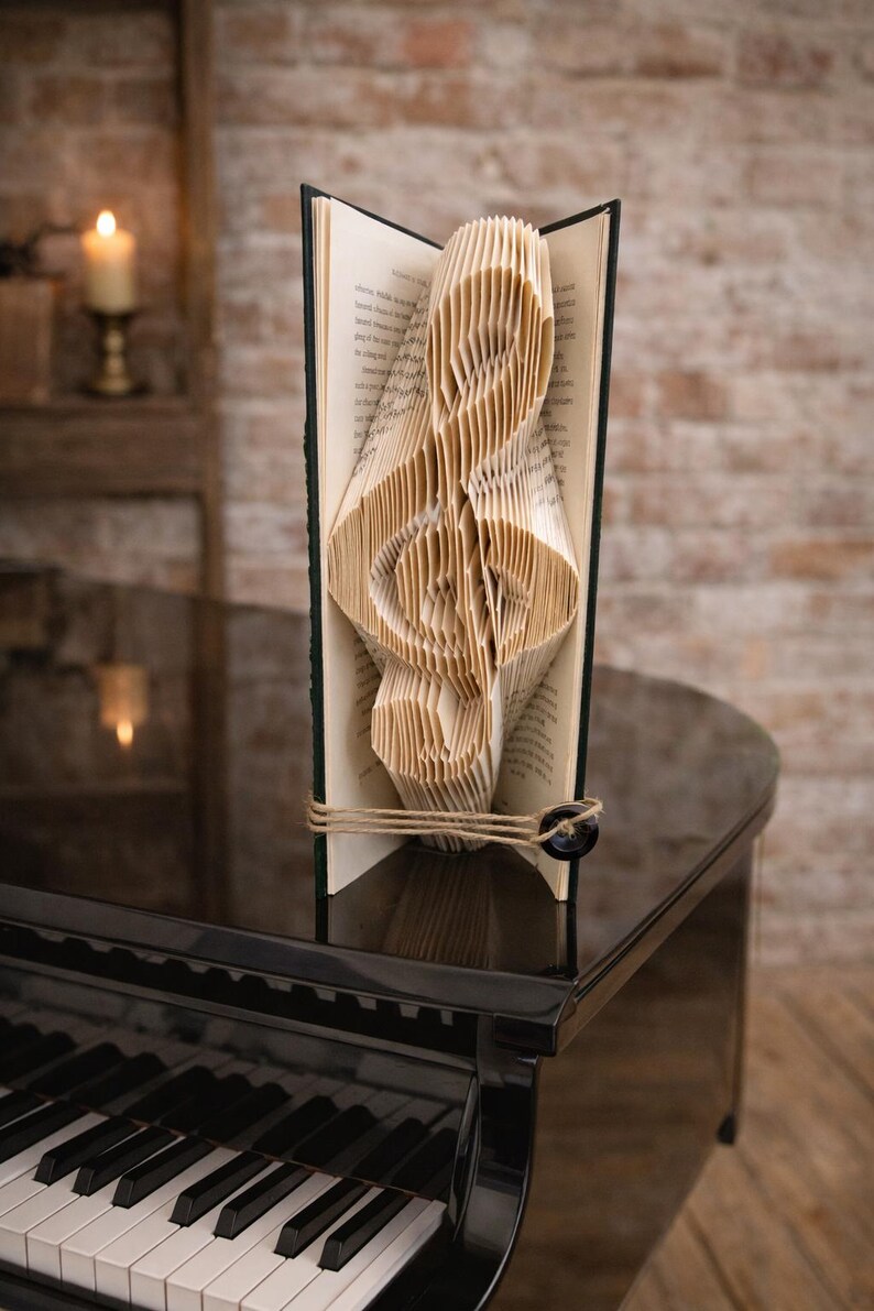 Folded Book Art Treble Clef – Music Graduation Gift & Musical Home Decor image 2