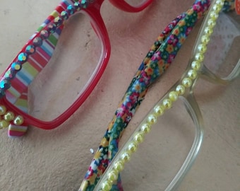 Rhinestone Reading Glasses: Hand-Placed Bling Eyewear