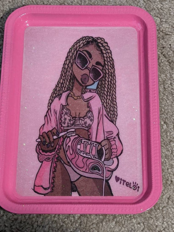 Pink Girl Rolling Tray Set/Black Girl Magic Rolling Tray Etsy