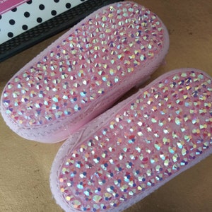 Pink Rhinestone Baby Shoes (pink Bottoms) / Baby Pink Bottoms ...