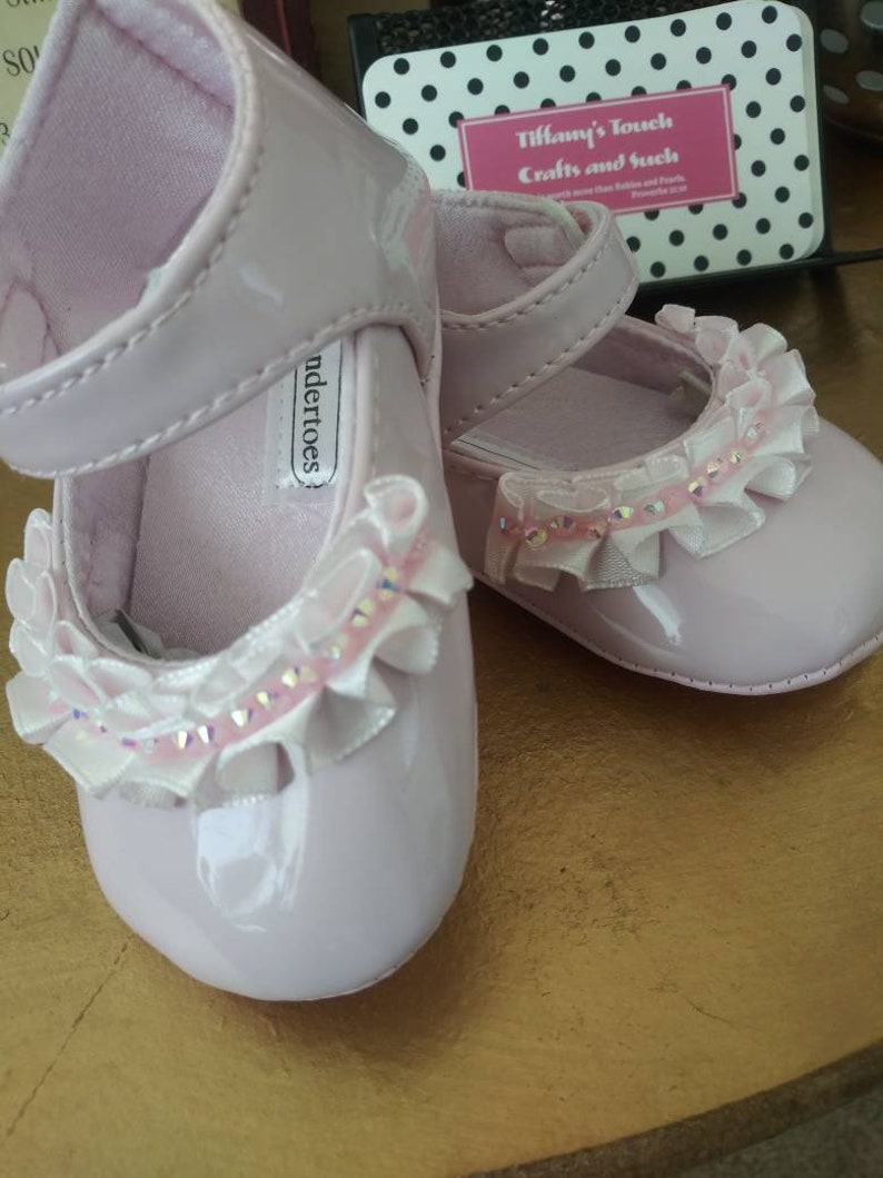 Pink Rhinestone Baby Shoes pink bottoms / Baby Pink