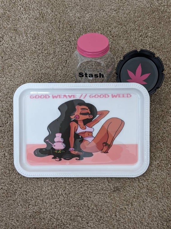 Pretty Girl Rolling Tray Set/black Girl Magic Rolling Tray Set