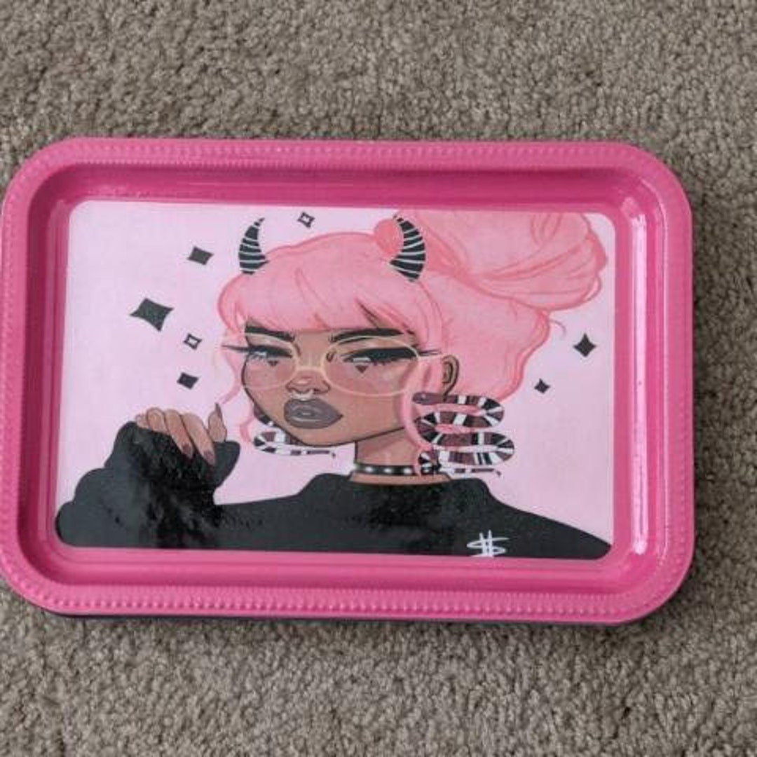 Pretty Girl Rolling Tray Rolling Tray Set Weed Tray 3pc Rolling Tray