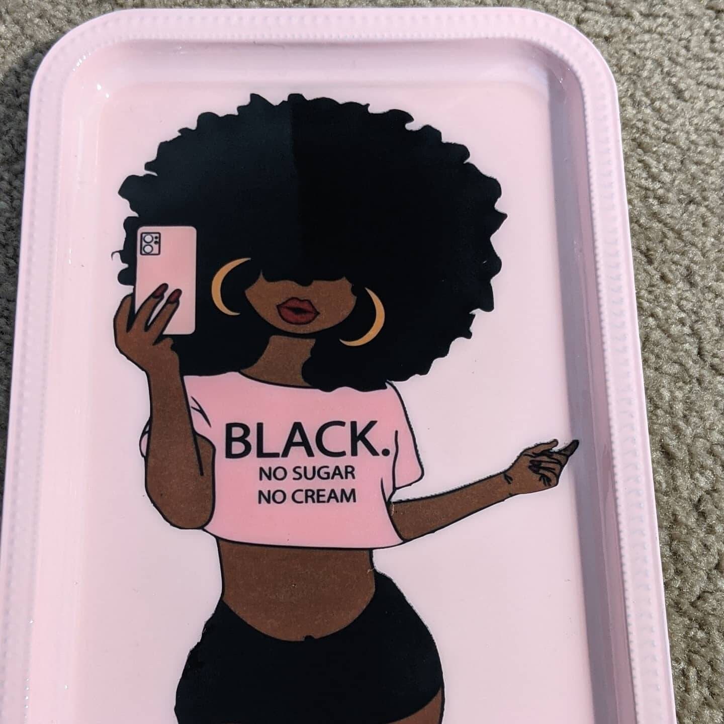 Afro Pretty Girl Rolling Tray Set/black Girl Magic Rolling Etsy
