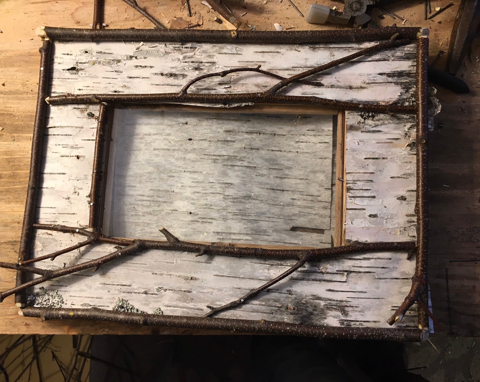 Birch Frame Custom Birch Bark Twig Picture Frame, Rustic Adirondack Decor, Cabin ...