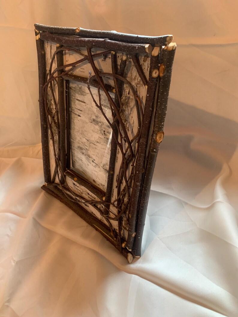 Tree Bark Photo Frame Custom Birch Bark Twig Picture Frame, Rustic Adirondack Decor, Cabin ...