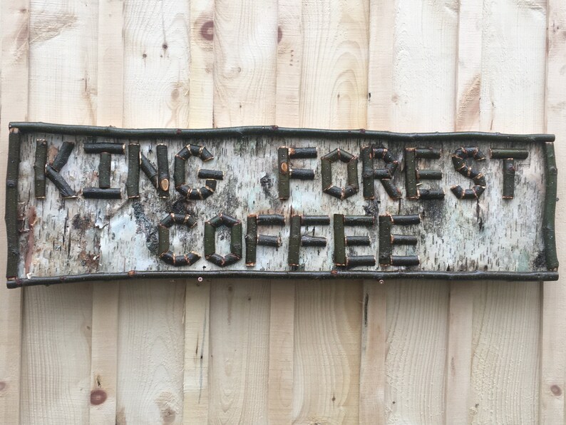Custom birch bark sign customizable, great for indoor and outdoor spaces