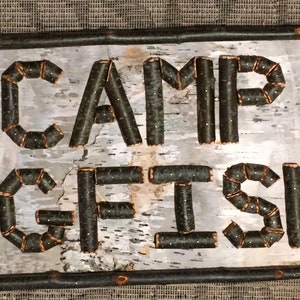 birch bark wood sign, personalized.