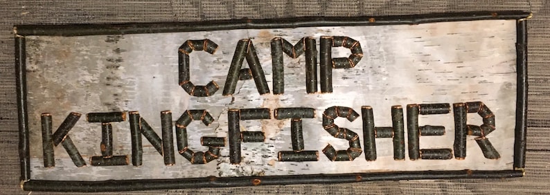birch bark wood sign, personalized.