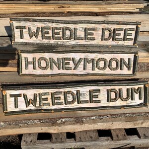 Custom birch bark sign customizable, great for indoor and outdoor spaces