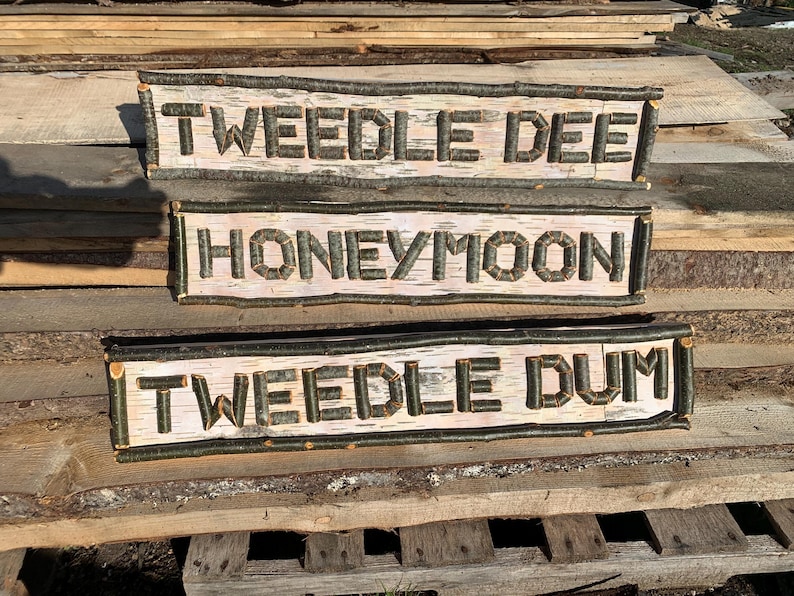 Custom birch bark sign customizable, great for indoor and outdoor spaces