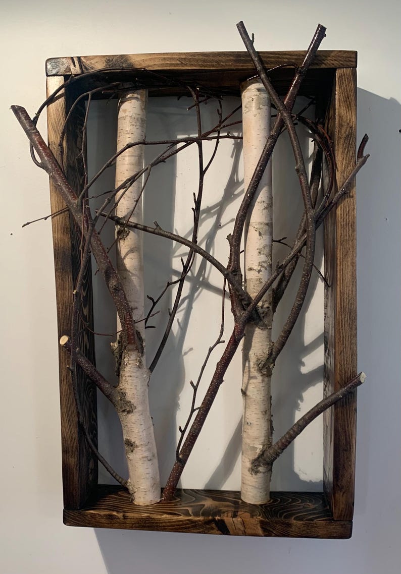 A Walk in the Woods, Personalized, Rustic 3d Birch Shadow Box, Wall