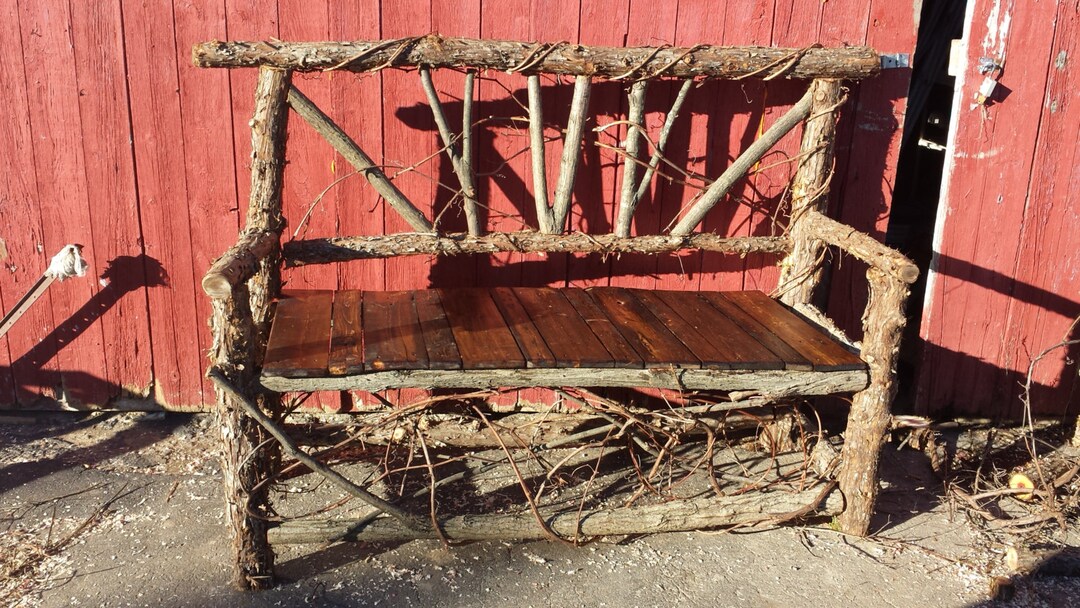 Rustic Board Bench Rustic Cedar and Reclaimed Barn Board Bench - Etsy