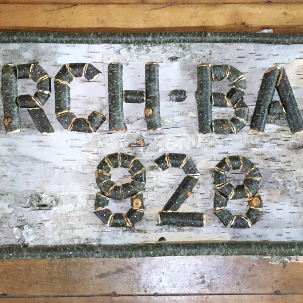 Personalized wood sign, Birch bark custom wood sign, Adirondack custom wood sign, custom made for you and ready to ship in days!