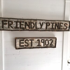 Custom birch bark sign customizable, great for indoor and outdoor spaces